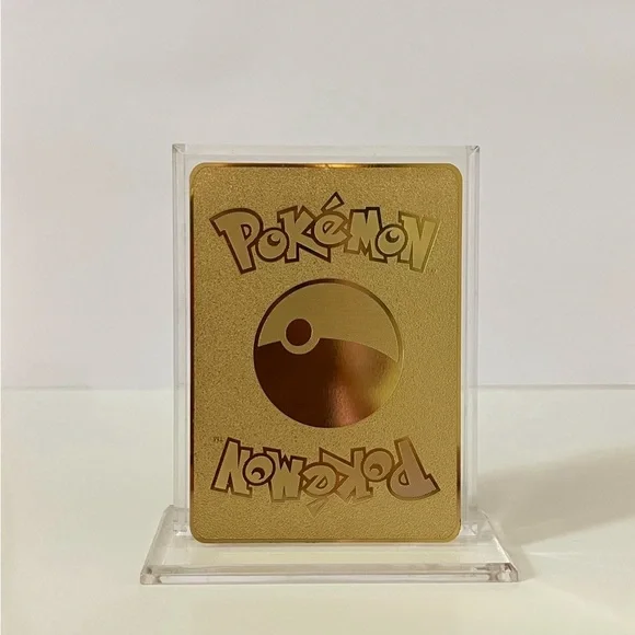 Pokemon Pikachu Mega Charizard Y METAL GOLD CARD  Collectible/Gift/ Display - Picture 2 of 3